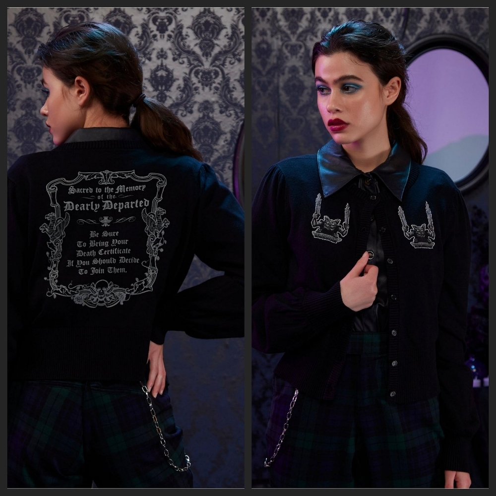 Her Universe Disney The Haunted Mansion Girls Crop Cardigan 2X NWT OBO